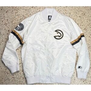 Starter Black Label NBA Atlanta Hawks Member Since 68 Satin Jacket Size Large‎